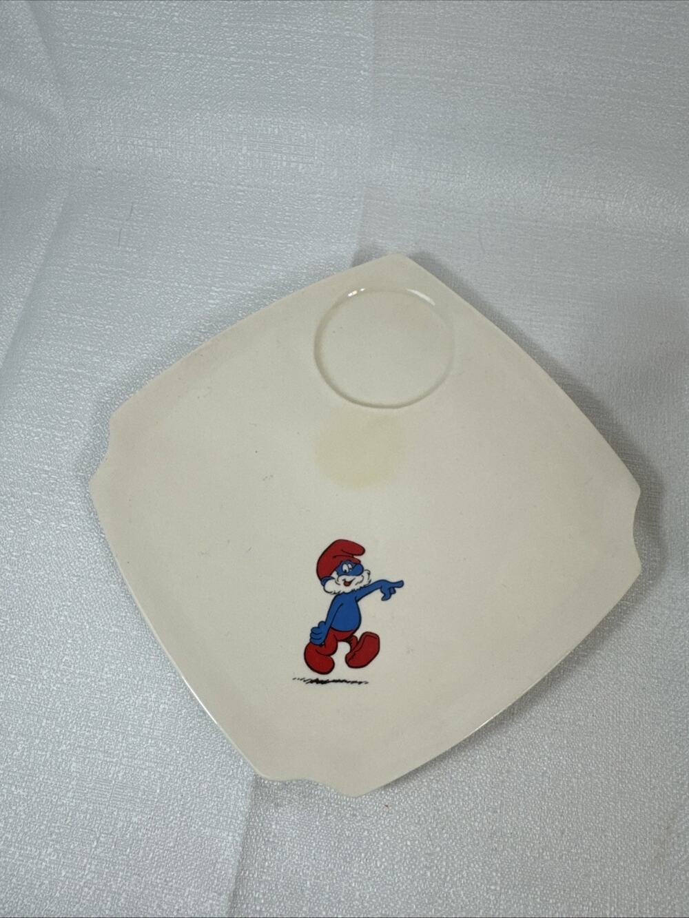 Vintage Rare Papa Smurf Plate & Mug Ceramic Germany GDR